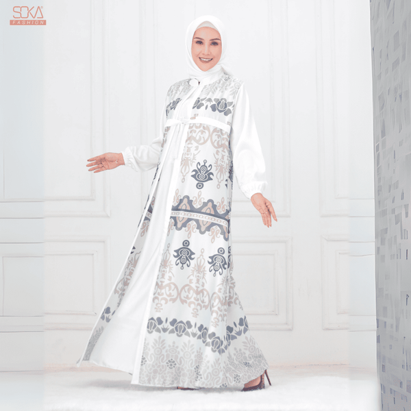 SOKA - Gamis Long Dress Nayna Baby Blue - Fashion Muslim