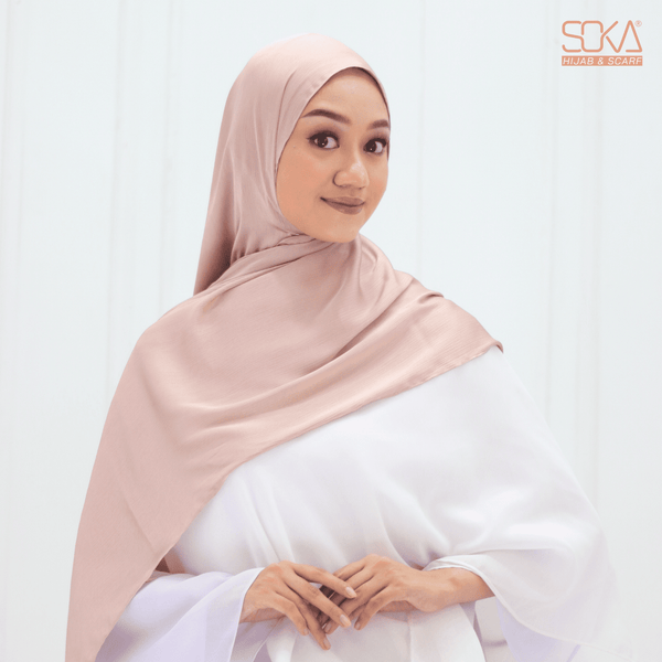 Hijab Pashmina Shimmer Silk Shwarna Rossy Brown Premium - Fashion Muslim