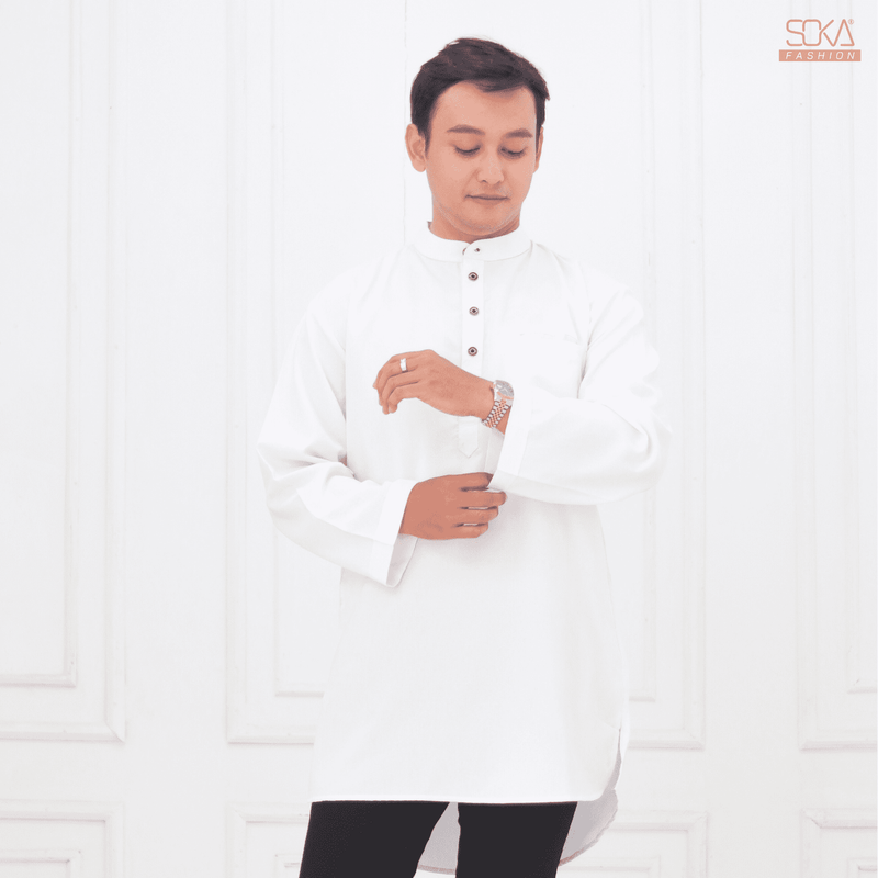 Koko Kurta Dewasa Arkan | Baju Koko Kurta Lengan Panjang White– Fashion Muslim Pria