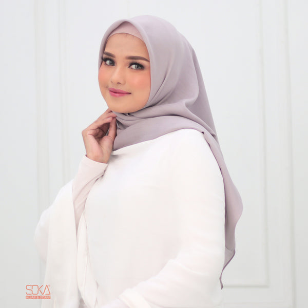 Hijab Segi Empat Paris Silver Grey - Fashion Muslim