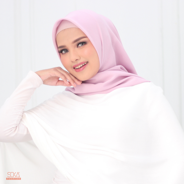 Hijab Segi Empat Paris Premium Lavender - Fashion Muslim