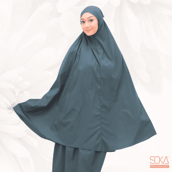 Mukena Dewasa Polos Shana Green Emerals Laser Cut Bahan Premium - Fashion Muslim