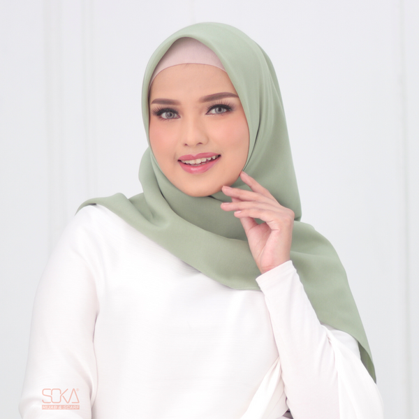 Hijab Segi Empat Paris Premium Sage - Fashion Muslim