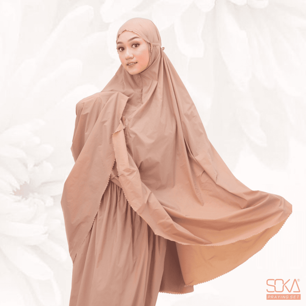 Mukena Dewasa Polos Shana Mocca Laser Cut Bahan Premium - Fashion Muslim