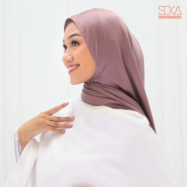 Hijab Pashmina Shimmer Silk Shwarna Mauve Premium - Fashion Muslim