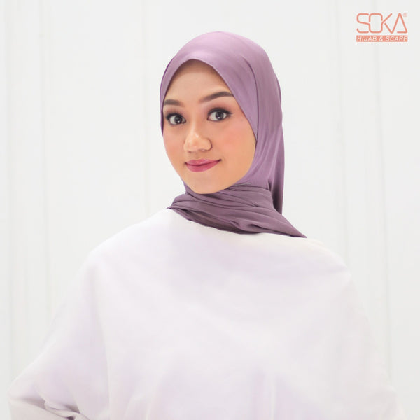 Hijab Pashmina Shimmer Silk Shwarna Purple Premium - Fashion Muslim