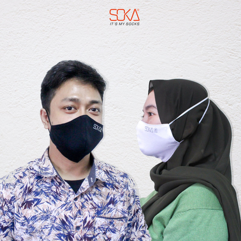 SOKA - Masker Anti Bakteri Hjab - warna hitam