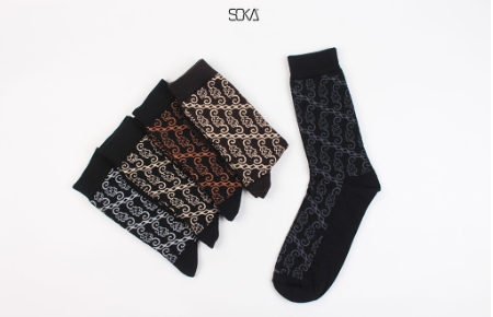 SOKA - Kaos Kaki Pria Motif - Mensock Batik Priangan